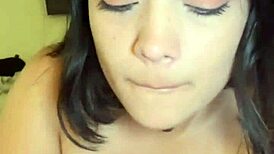 Watch this hot brunette suck and stroke my throbbing cock so damn hard?
