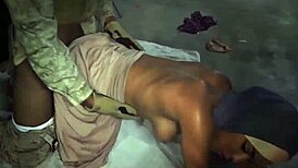 Arab teen drops booty outside base