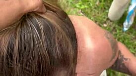 I Suck His Cock Outdoors With Cum