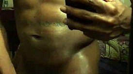 Big black cock delivers massive cumshot in close action