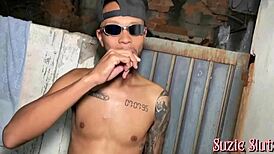 Suzie Slut anal assfucked outdoor interracial by black Mano Meck Brazilian style.