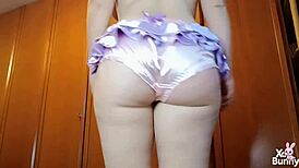Whoa, can you believe this fat romanian brunette struts in cute panties farting nonstop?!