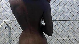 squirting in bathroom after workout session