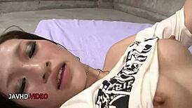 yukina moris shaved pussy gets hardcore action during steamy creampie fuck