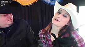 Pretty curvy babe rides big ass cowgirl in bucking bronco casting interview