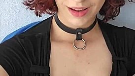 gorgeous trans gf dildos her fat ass and cums for you