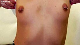amazing blowjob with pierced nipples and tongue