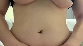 Amateur stuffs panties in her wet pierced pussy