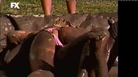 Mud wrestling latinas fight in the dirt