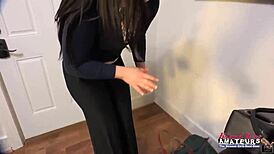 Busty Brunette Coed Victoria Sucks A Boner And Gets Banged