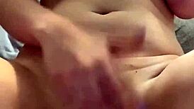 Amateur stuffs panties in her wet pierced pussy