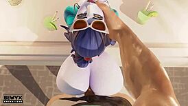 Widowmaker's French holiday teases her big ass and monster cock cravings