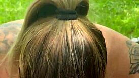 I Suck His Cock Outdoors With Cum