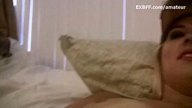 geeky teen blonde gets her pussy licked and gags on big white cock