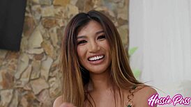 Return of the pint-sized asian spinner featuring clara trinity with treyy vunt