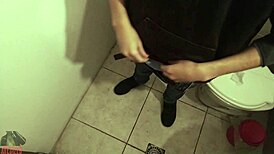 imagine you sucking my big cock in this skinny bathroom selfie