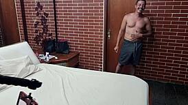 Behind the scenes Mel Morena takes huge anal pounding and dp in motel for Jr Doidera's camera screaming loud
