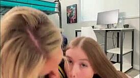 College sluts athena heart and ashlyn angel fuck hard in dorm