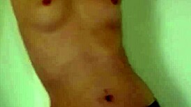 Slut brunette strips jeans off for hot action