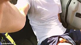 Twink bus wanking