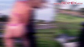 sexmex cute little 18+ harley rosembush fucked outside in the swimming pool