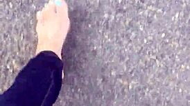 dirty calloused soles on display