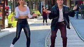 sexy dancer in tight leggings moves for you