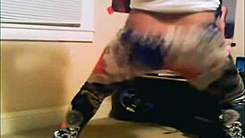 Black milf dances and drops ass for anal