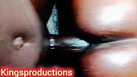Kingsproductions banging her shaved pussy raw in doggystyle