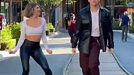 sexy dancer in tight leggings moves for you