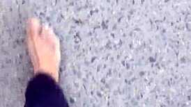 dirty calloused soles on display
