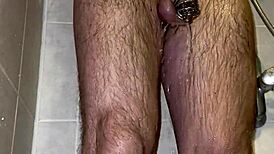 im taking a shower with a chastity belt on my penis