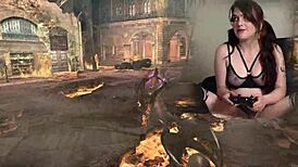 lovense connected gaming sexy bimbo plays bayonetta