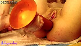 fat ass gets huge dildo in it
