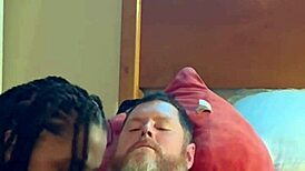 Amateur homemade ebony sucking and fucking white guy in the hood