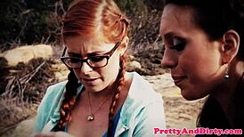 Redhead bdsm babe subbed in threesome