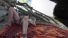 pussy flash on the beach my teacher masturbates her wet pussy in front of voyeurs - misscreamy