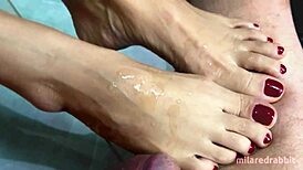 A Quick Foot Treatment To Drain His Balls