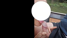 curvy brazilian gives masked oral outdoors