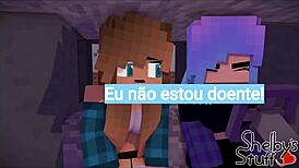 minecraft lesbian girls kiss and play with toys