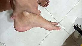 princess shows her cute little feet up close