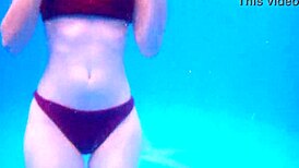 ariel ortiz loves to swim in the pool while her neighbor watches her masturbate