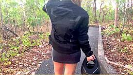 Short skirt no panties oops in public outdoors
