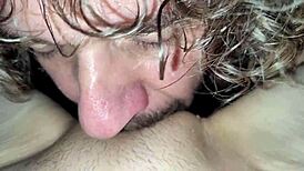 Brunette shows wet pussy with toy