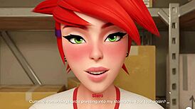 mansion days taboo hentai game ep 9 caught with a giant boner by my redhead best friend