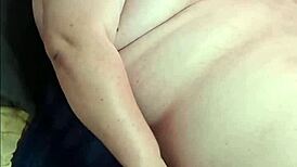 hot fat white girl plays with vibrator on belly