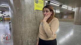 woman falls for tinder scam and gives public subway blowjob