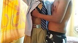 indian villages college girlfriend came from school and sucked my cock and fucked her