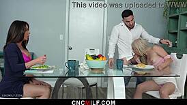 Horny stepbrother returns home to freeuse grown-up stepsister and slutty stepmom all day long