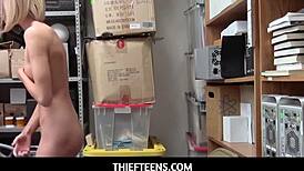Thiefteen 18+s-teen 18+ shoplifter pussy rammed by security